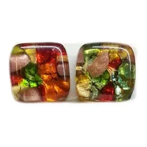 Серьги-пуссеты, цвет 007, квадратные, Bottega Murano