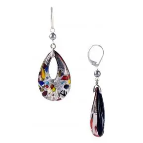 Серьги Arlecchino Lume, серебристые, Bottega Murano