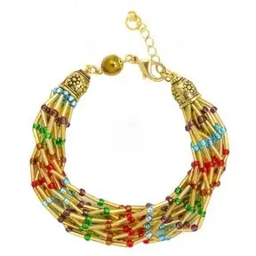 Бисерный браслет Facilita Gold Multicolor, Венецианский бисер, Bottega Murano